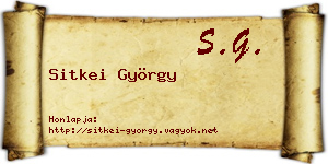 Sitkei György névjegykártya